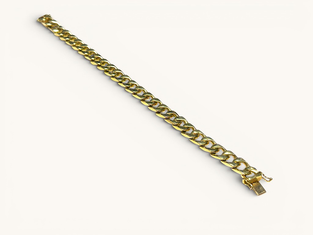 Vintage 14K gold men's 8mm Cuban link bracelet