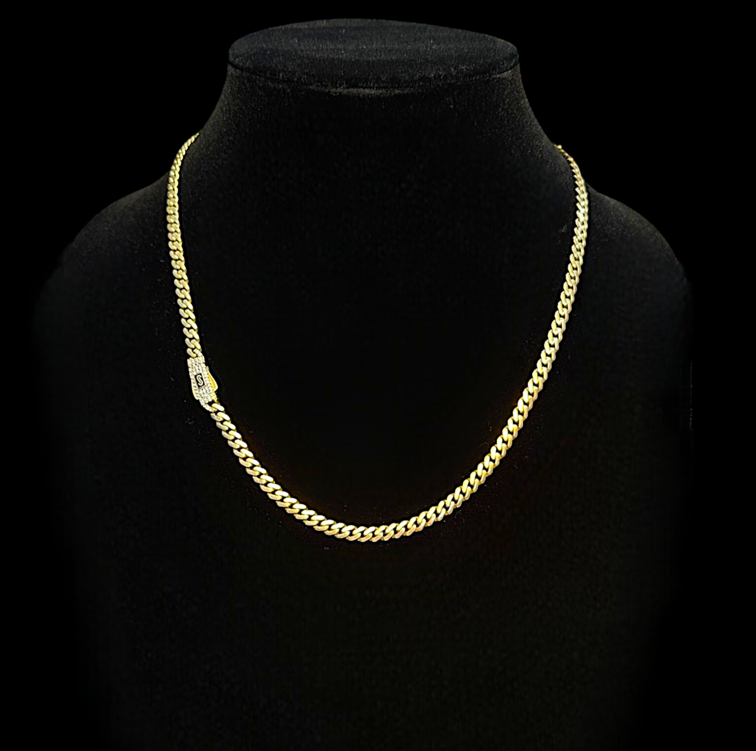10K yellow gold Monaco Cuban link necklace